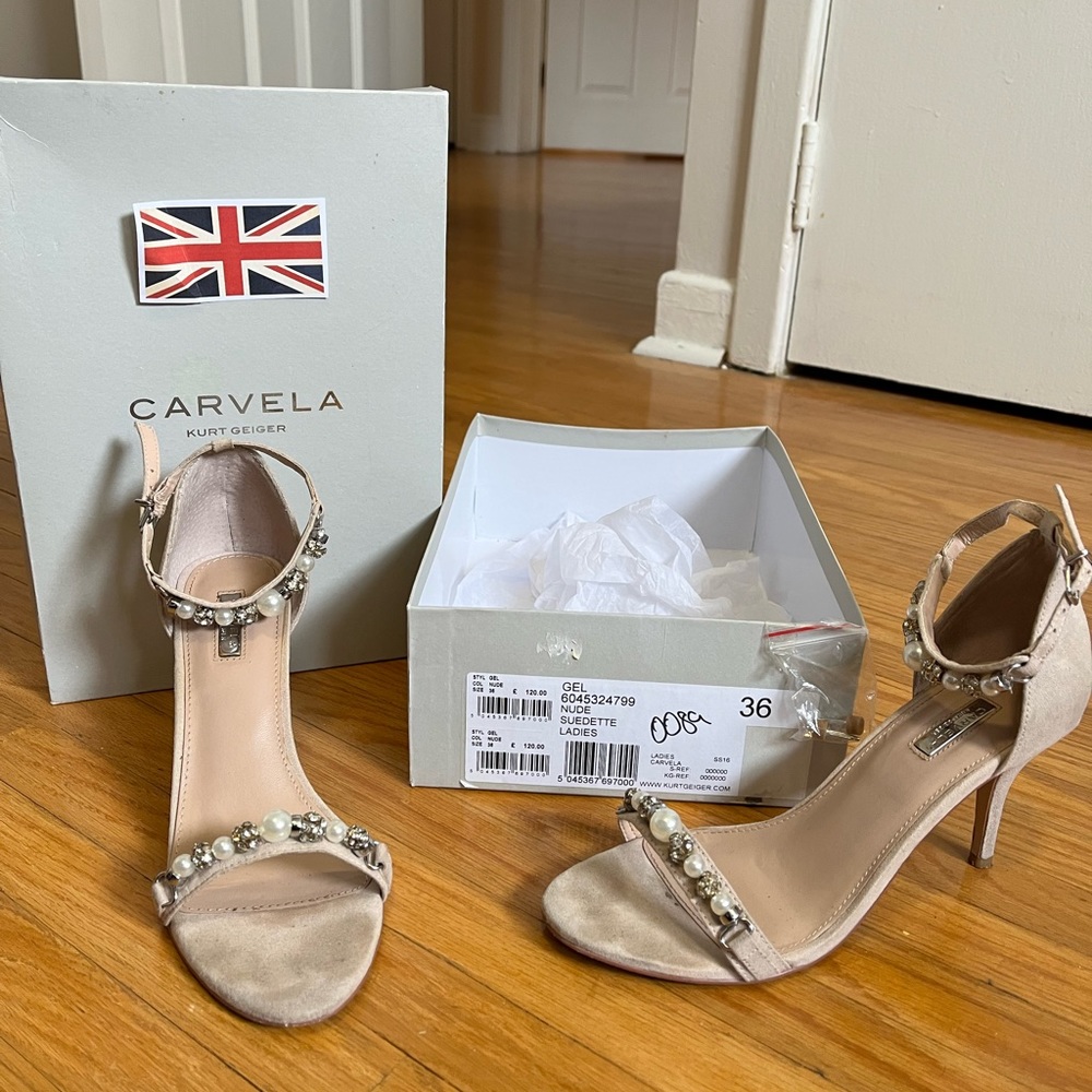 🇬🇧 Stunning Kurt Geiger Pearl & Crystal Strappy Sandal